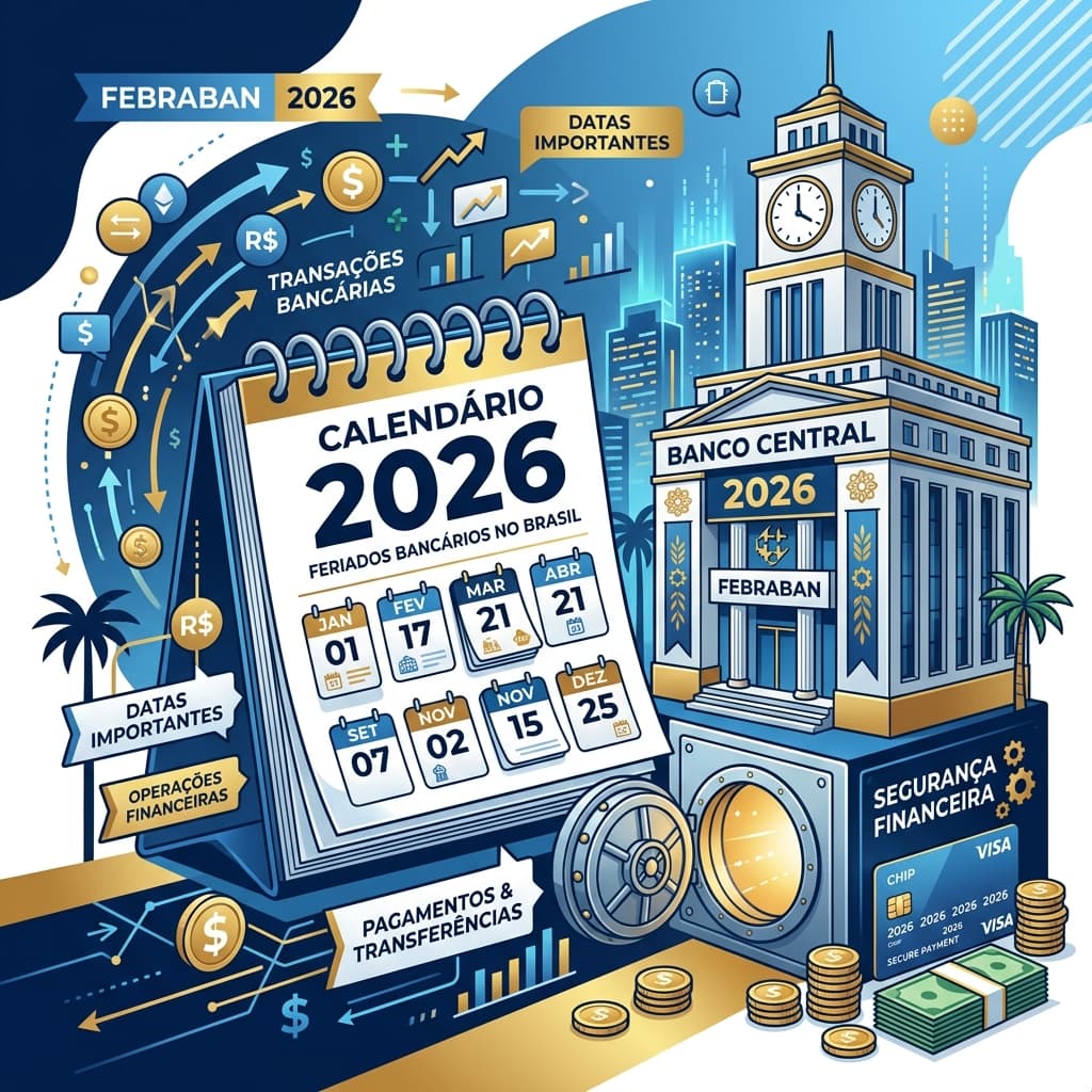 Capa do artigo: Calendário FEBRABAN 2026: Guia de feriados bancários e dias úteis